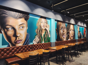 burger restaurant mural